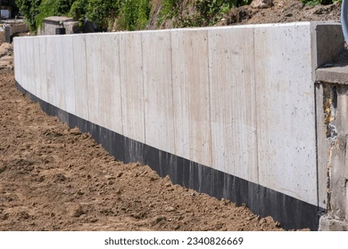 Concrete retaining wall